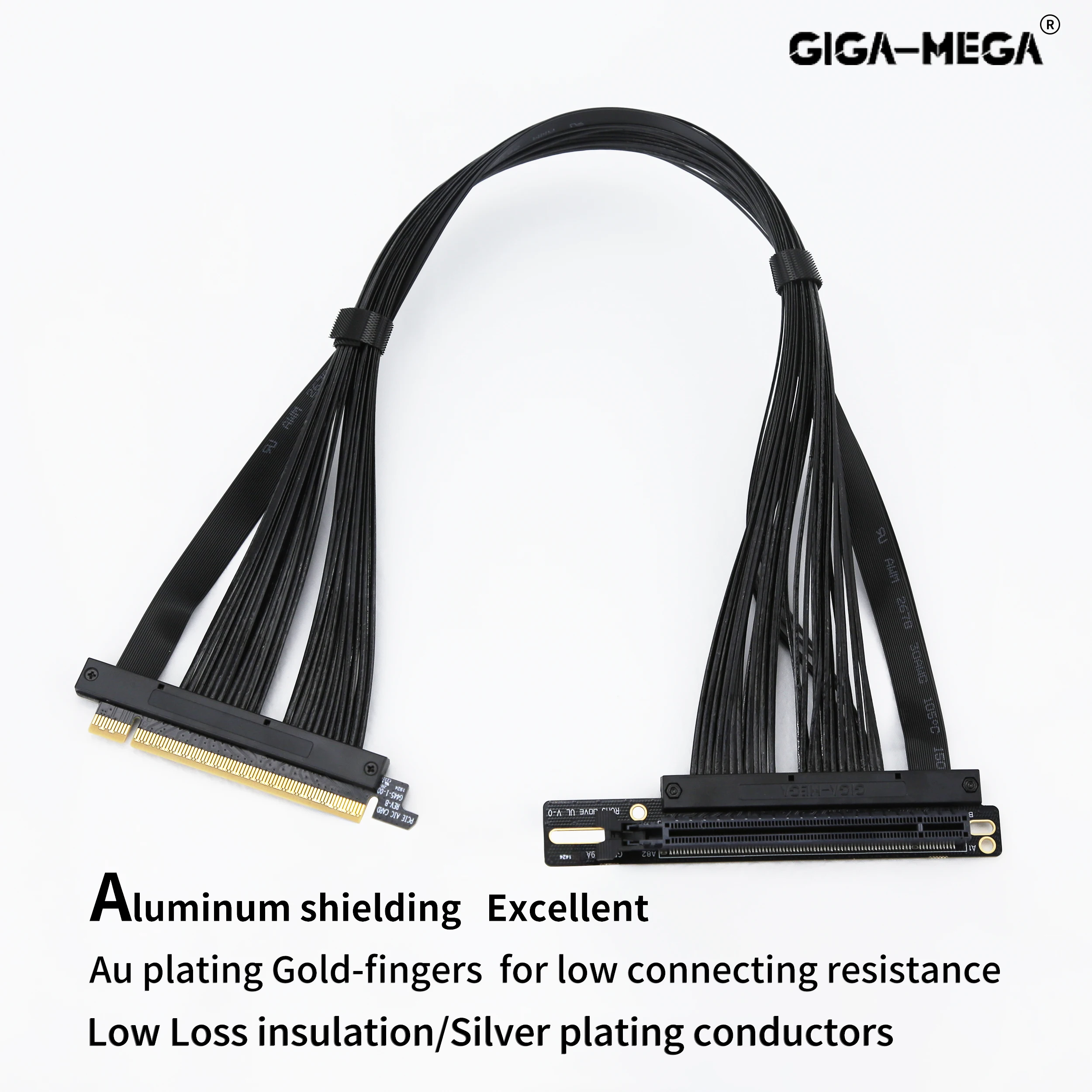 PCI-E 4.0 X16 Server Graphics Card Extension Cable GEN4 for AI Server Left Angle Socket 3.0 Gen3 Compatible/BLACK - Image 3