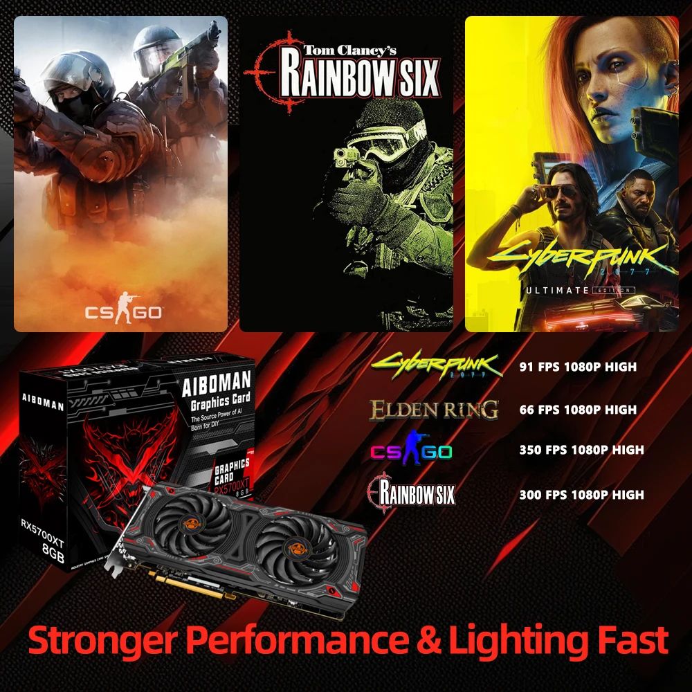 AIBOMAN RX5700XT 8G GDDR6 RED DEMON Gaming Official High performance Graphic card - Image 4