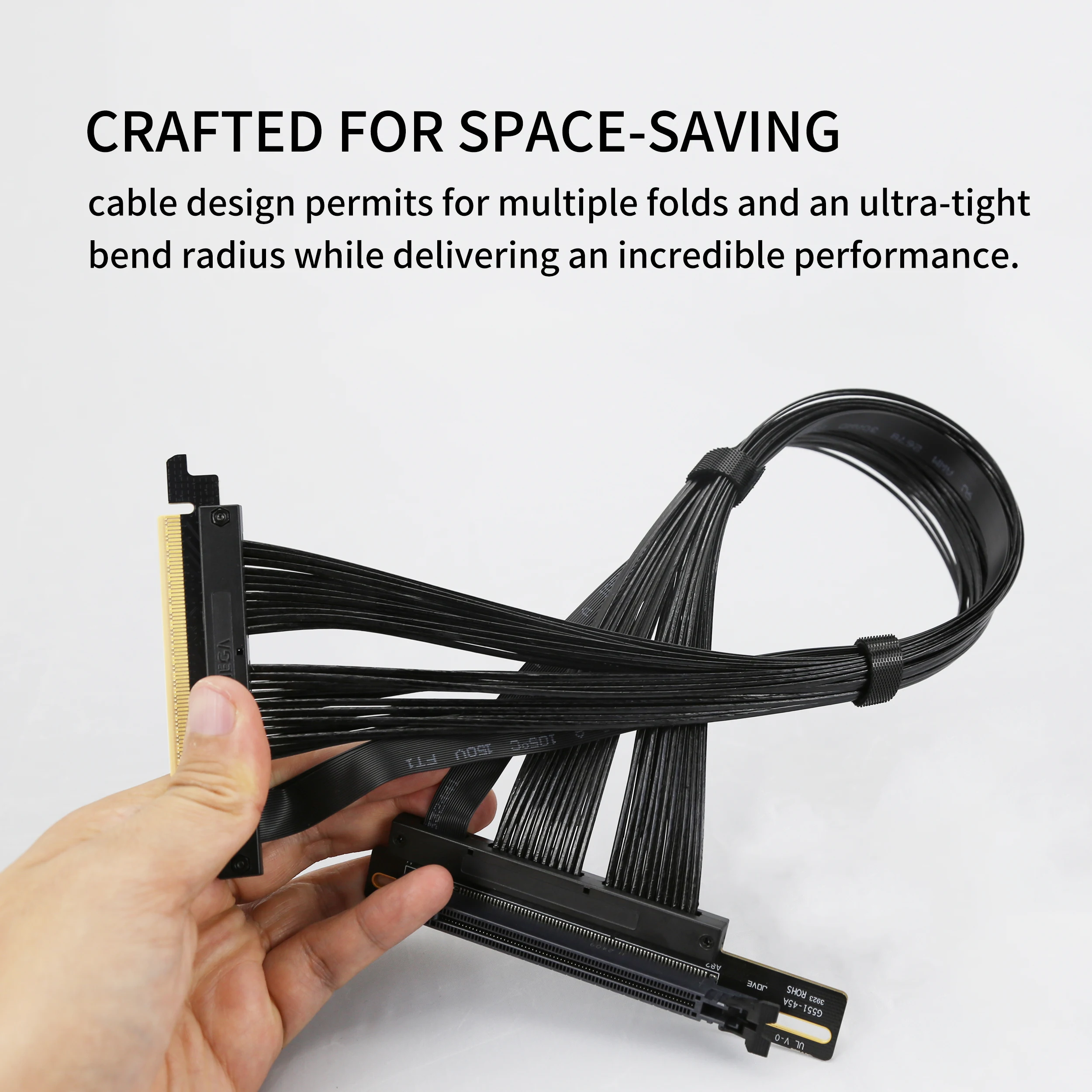 PCI-E 4.0 X16 Server Graphics Card Extension Cable GEN4 for AI Server Left Angle Socket 3.0 Gen3 Compatible/BLACK - Image 2