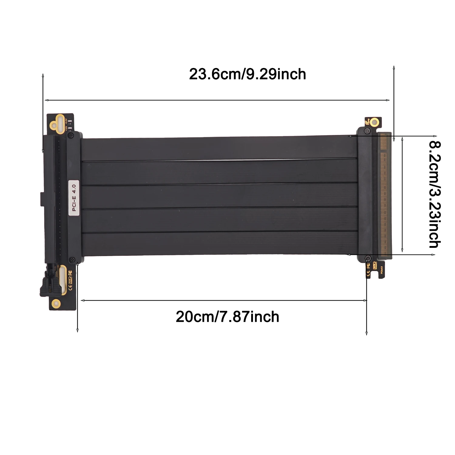 PCI Express 3.0/4.0 x16 to x16 Gen 4 GPU Double Reverse Graphics Card Extension Cable Riser Card For ITX gold-plated Connector - Image 2