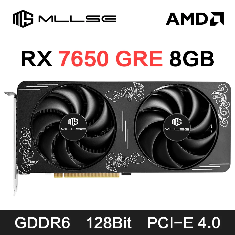 MLLSE AMD RX7650 GRE 8GB Gaming Graphics Card GDDR6 128Bit PCI-E 4.0×8 8Pin Radeon GPU Rx 7650 Game Video Card Placa De Video