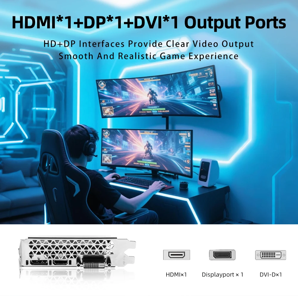 AIBOMAN Video Card GTX1660Ti 6GB GDDR6 192Bit 1530MHz GPU PCI-E 3.0 HDMI DP DVI Output Gaming Graphics Cards - Image 6