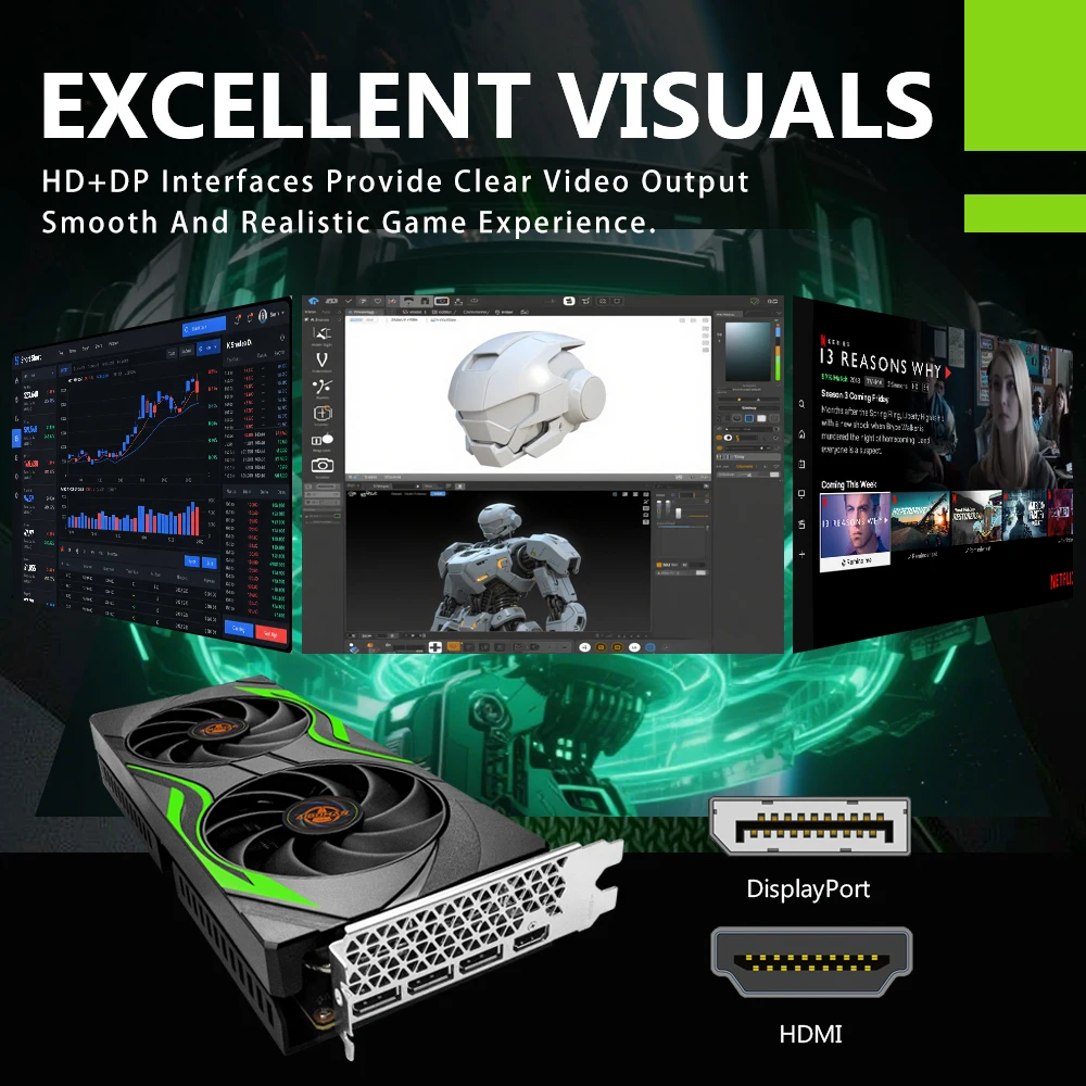 AIBOMAN GPU RTX 5060 8GB GDDR7 3840cuda HDMI+DP PCI Express X16 5.0 145W Graphics Cards - Image 3