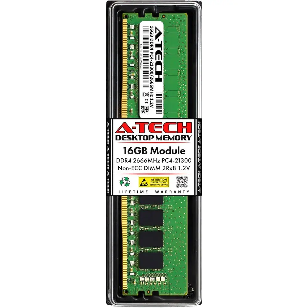 16GB Replacement or Dell SNPTP9W1C/16G, AA101753, AA103684, TP9W1, 0TP9W1 | DDR4 2666MHz PC4-21300 2Rx8 Non-ECC DIMM Desktop Tow